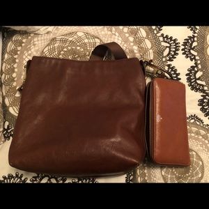 Fossil leather hobo bag and wallet